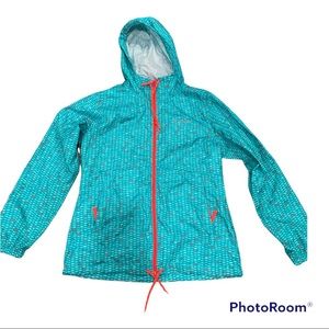 Columbia women’s rain jacket. Size small  draw string on hood and on bottom
